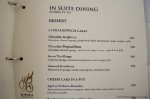 Lebua State Tower Bangkok Room Service