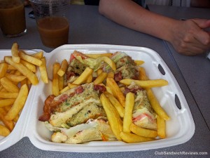 Morning Glory Fish Cake Club Sandwich Gloucester Harbor